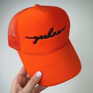 Neon Orange Yeehaw Trucker Hat